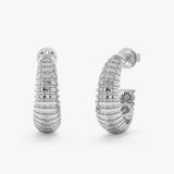 Solid Gold Texture Hoops, Ilona