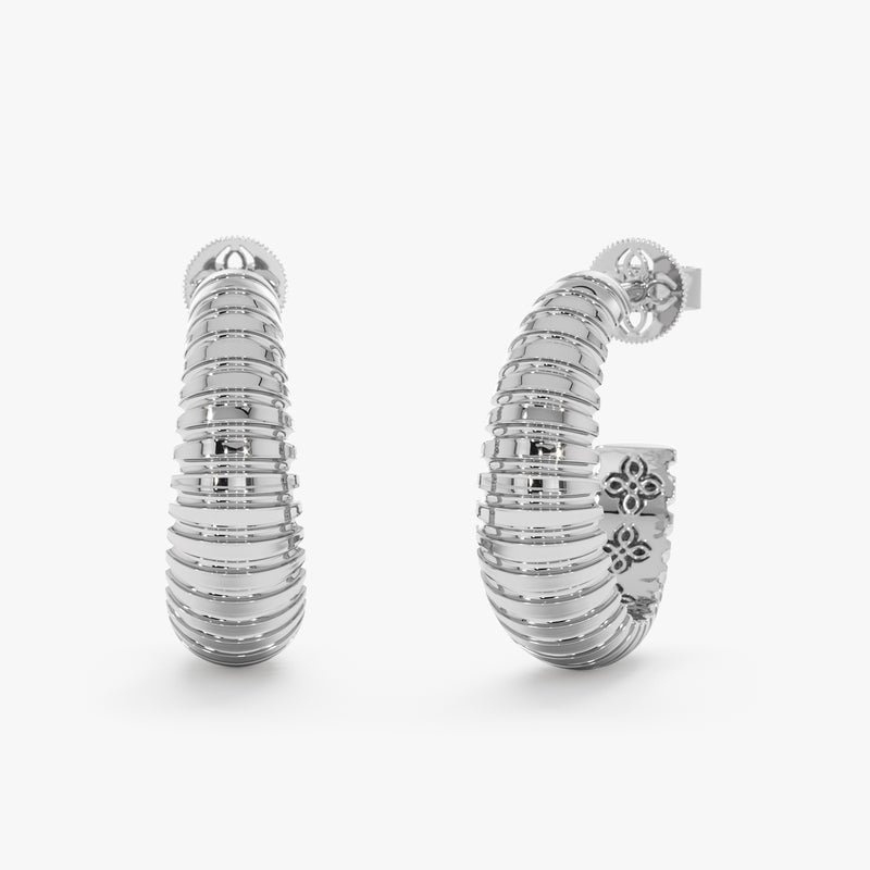 Solid Gold Texture Hoops, Ilona