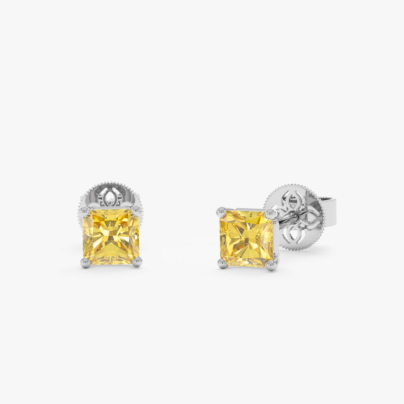 Yellow Sapphire Stud Earrings, Raveline