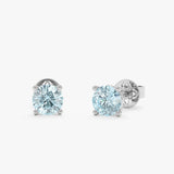 Petite Natural Aquamarine Stud Earrings, Norelia
