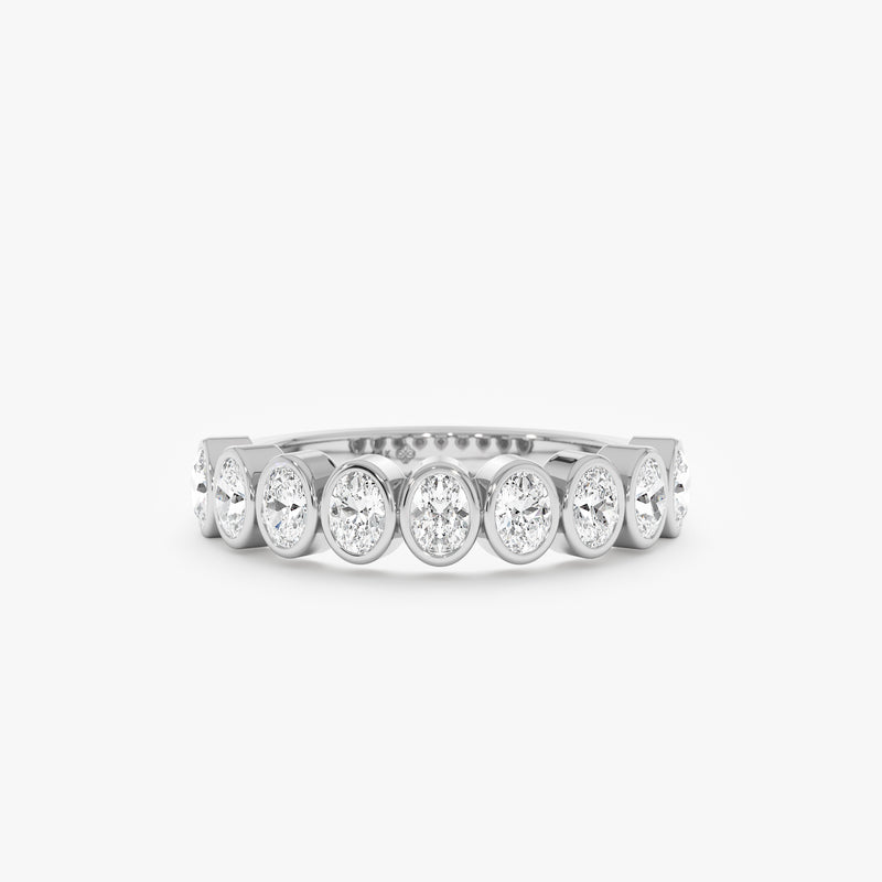 Oval Lab Grown Diamond Ring, Oval Diamond Haft-Eternity, Twila