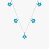 Turquoise Flower Station Necklace, Velisse