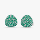 Natural Emerald Pavé Stud Earrings, Gita