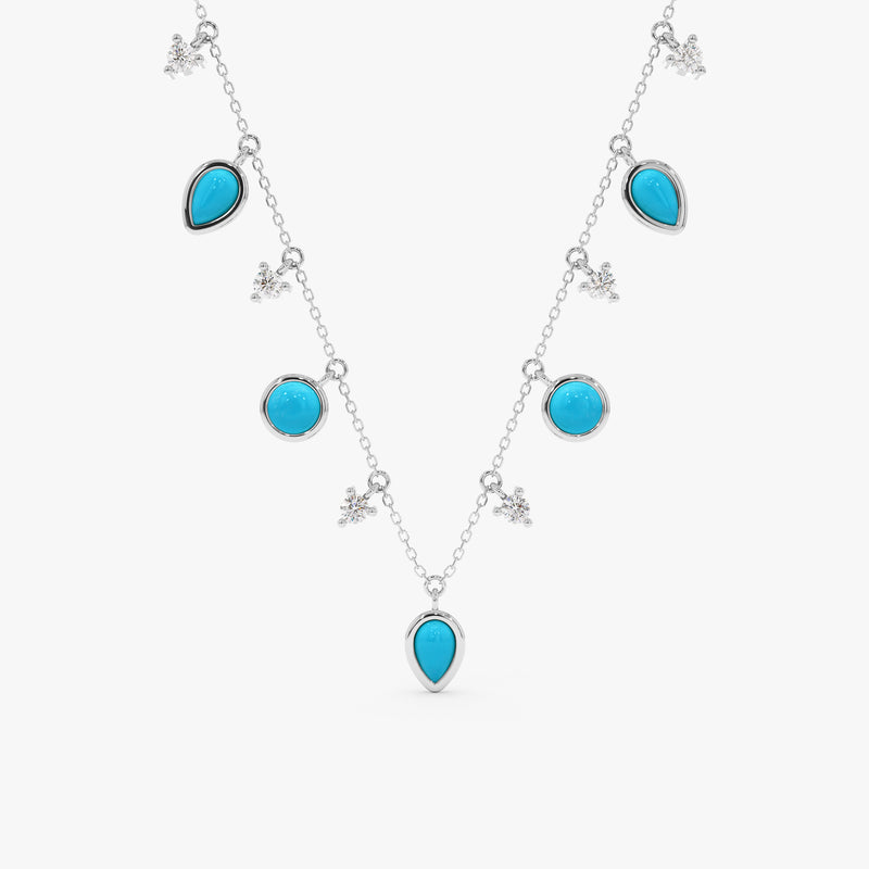 Mixed Shape Turquoise Necklace, Calyra