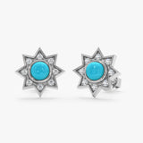 Turquoise and Diamond Starburst Earrings, Soraleia