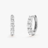 Graduated Lab Diamond Huggie Hoops, Nyxie