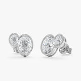 Bezel Set Oval Lab-Grown Diamond Studs, Ysolenith