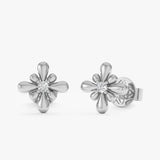 Diamond Floral Stud Earrings, Ophezira