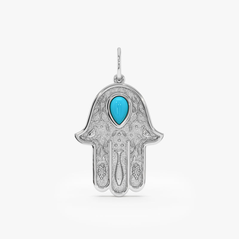 Solid Gold Hamsa Hand Charm, Zavirae