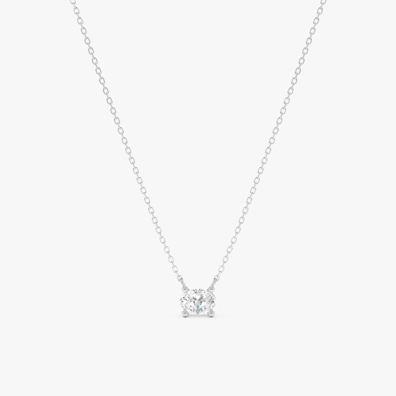 Oval Cut Lab Grown Diamond Necklace, Lazira