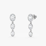 Graduated Oval Lab Diamond Drop Earrings, Avra
