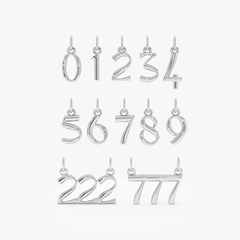 Gold Angel Number 777 Charm, Nythara