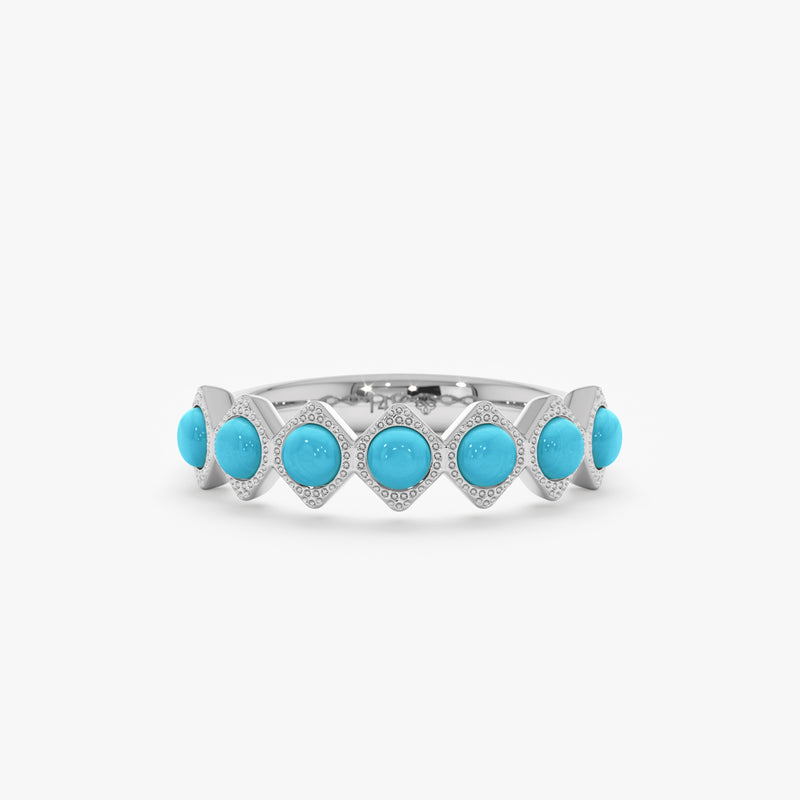 Solid Gold Turquoise Ring, Ariselle