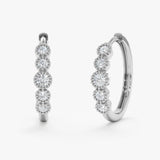 handmade and solid white gold huggies