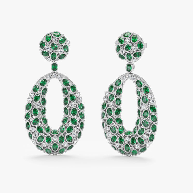 Emerald Statement Earrings, Ottilie
