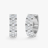 Pave Lab Grown Diamond Huggie Hoop Earrings,Meira
