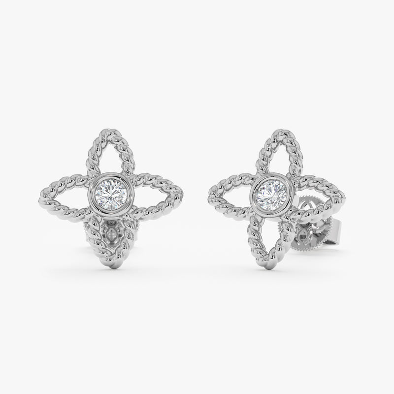 Lab Grown Diamond Flower Studs, Linnea