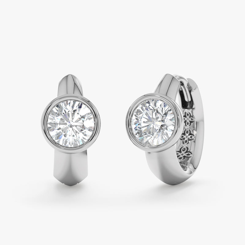 Large Lab Grown Diamond Mini Hoops, Selyra