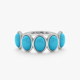 Oval Turquoise Ring, Solid Gold Gemstone Ring, Azura