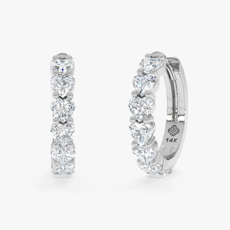 2 ctw Heart Shape Lab-Grown Diamond Hoop, Seraphina