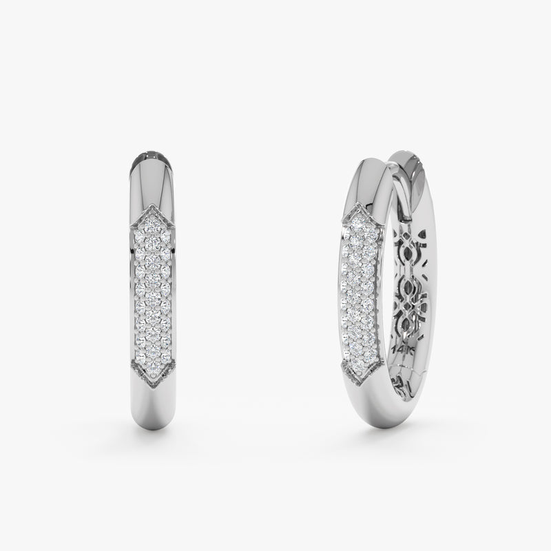 Diamond Pave Oval Hoops, Ianthe
