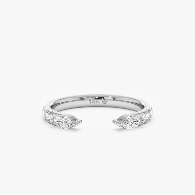 Lab Grown Marquise Diamond Cuff Ring, Isenora