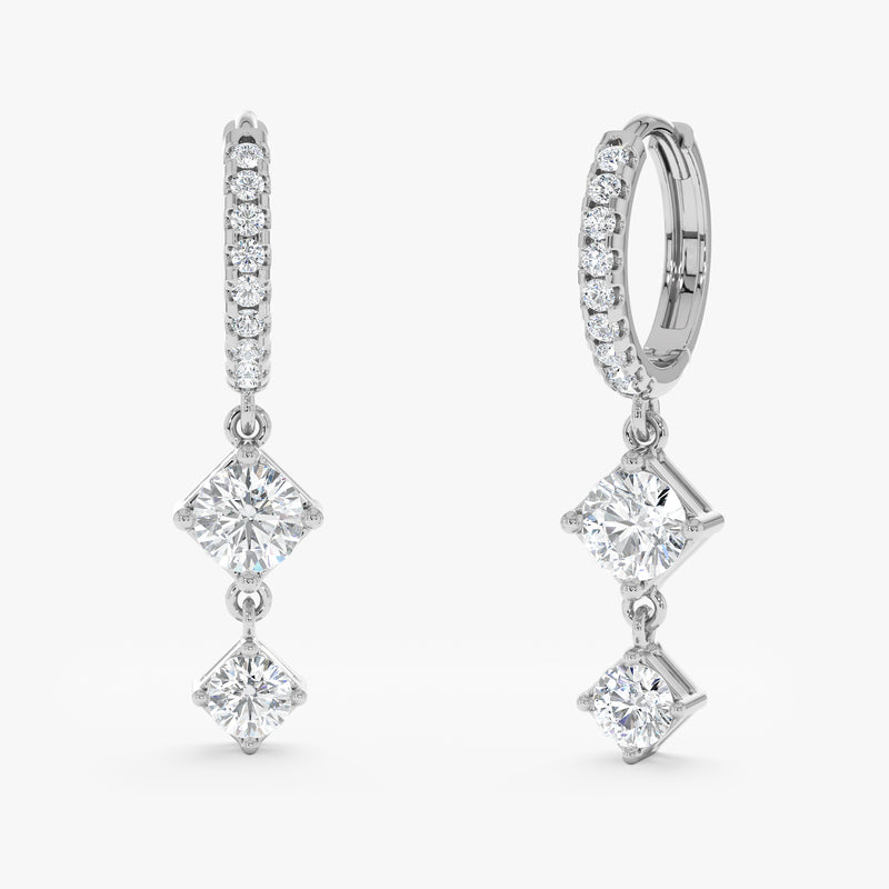 Dangly Diamond Huggie Earrings, Ravynelle