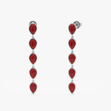 Red Coral Drop Earrings, Wisteria