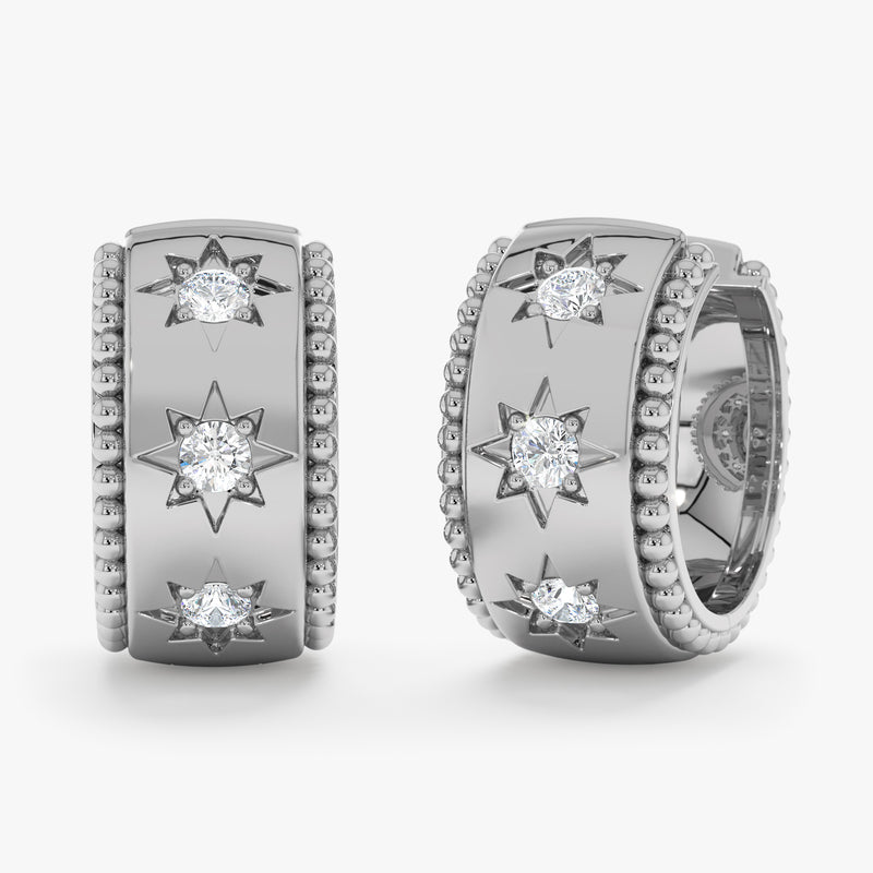 Starburst Diamond Huggie Earrings, Ione
