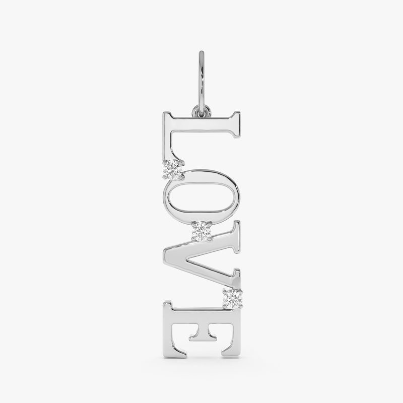 Gold LOVE Charm Pendant, Lumira