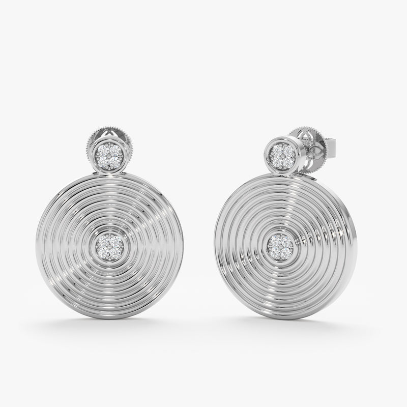 14k Gold Diamond Spiral Earrings, Goldie