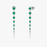 Graduated Emerald Dangle Earrings, Cerelia