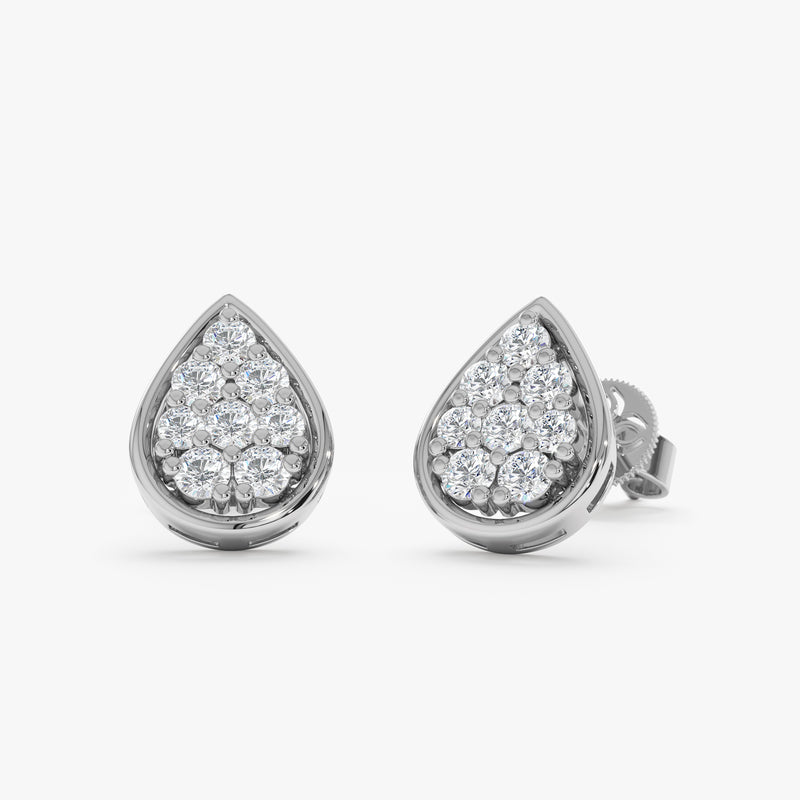 Diamond Teardrop Stud Earrings, Kenna