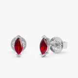 Natural Ruby Marquise Stud Earrings, Evandelle