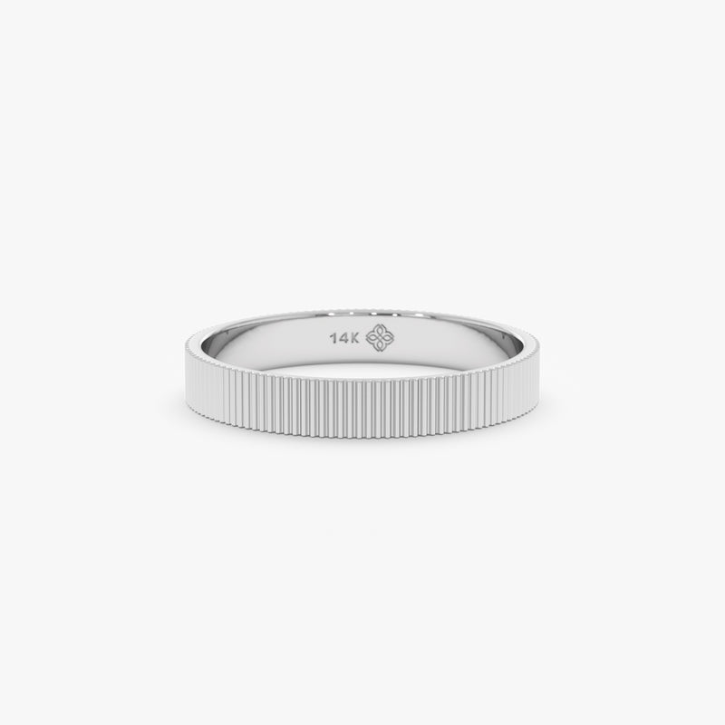 3 mm Textured Bold Wedding Band, Bonnie