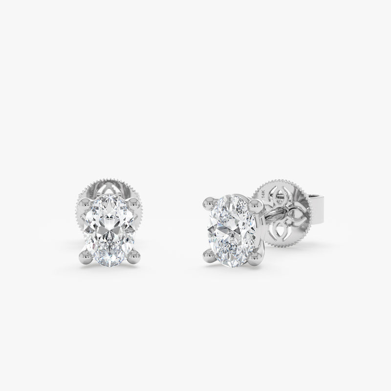 Oval Lab Grown Diamond Stud, Ravessia