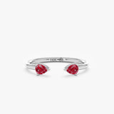 Pear Shape Ruby Open Cuff Ring, Avenoriah