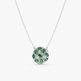 Round Cluster Emerald and Diamond Pendant, Ottilie