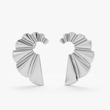 Fluted Fan Stud Earrings, Soleil