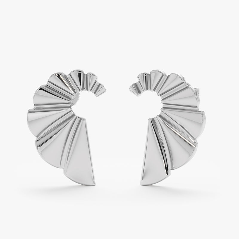 Fluted Fan Stud Earrings, Soleil