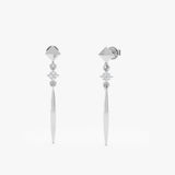 Diamond Drop Spike Earrings, Evandoria