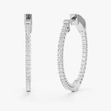 25 mm Inside-Out Natural Diamond Hoops, Kylee