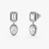 Mixed Cut Lab Grown Diamond Drop Earrings, Zephina