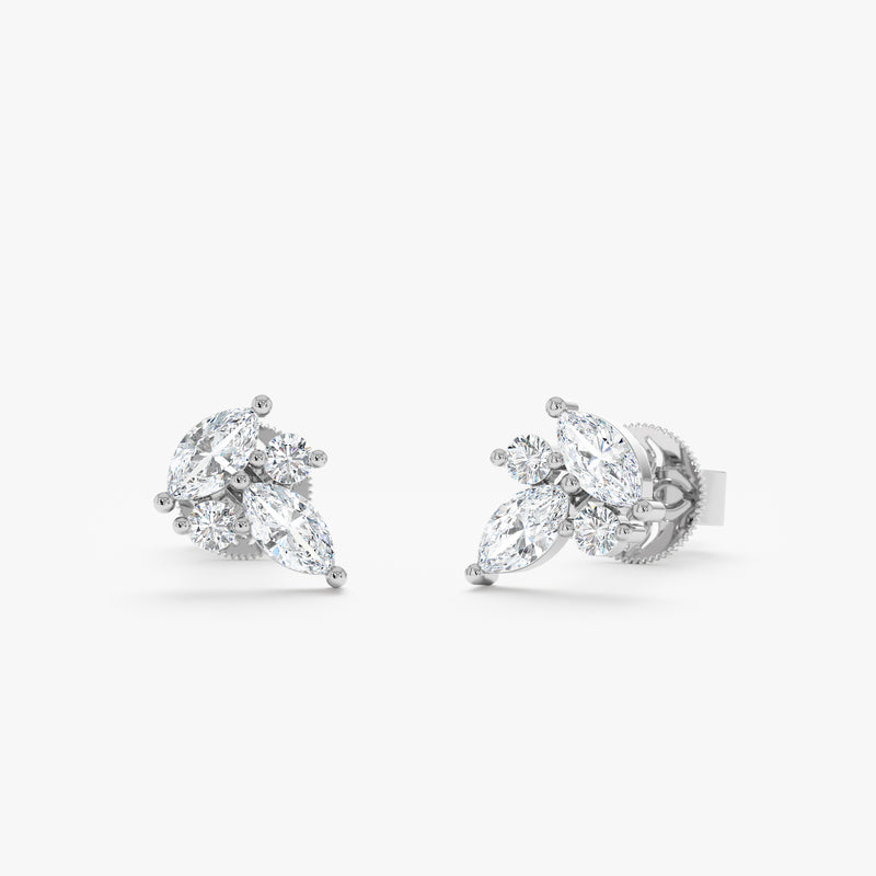 Mixed Cut Lab Grown Diamond Stud Earrings, Maevra