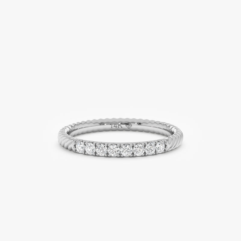 Dainty Rope Lab Grown Diamond Ring, Zelma