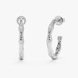 Solid Gold Diamond Hoop Earrings, Ingrid