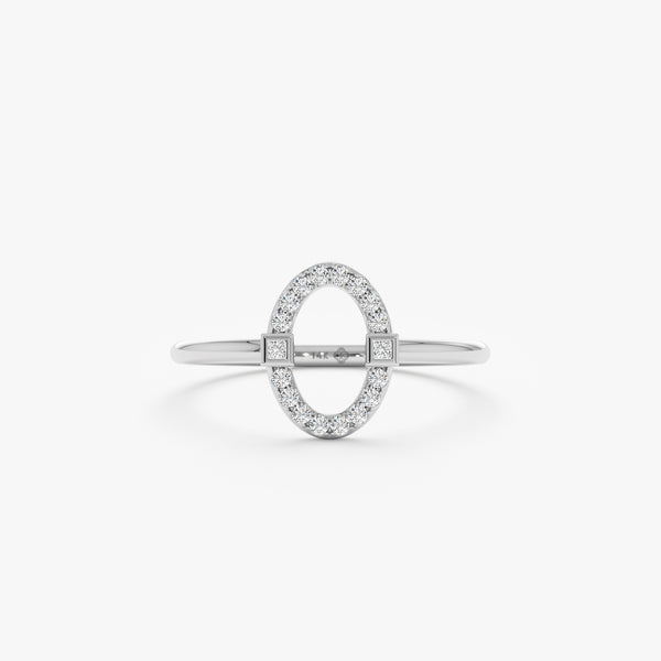 Oval Diamond Frame Ring, Laken