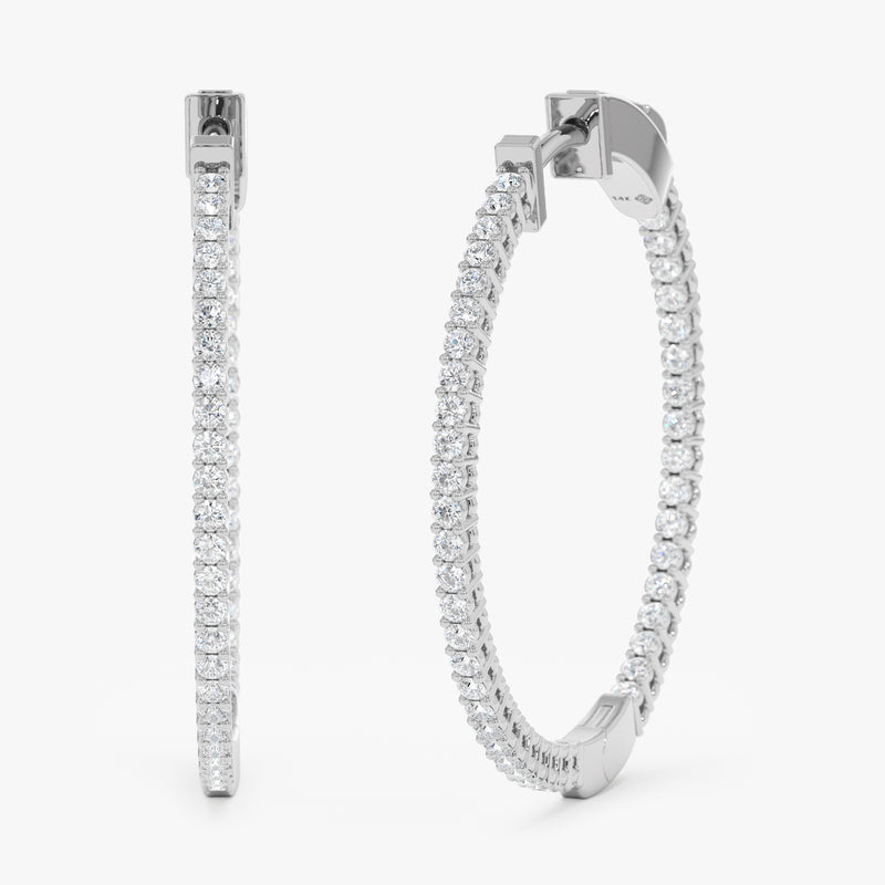 30 mm Inside-Out Natural Diamond Hoops, Kylee