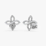 Diamond Four Leaf Clover Studs, Lavinia