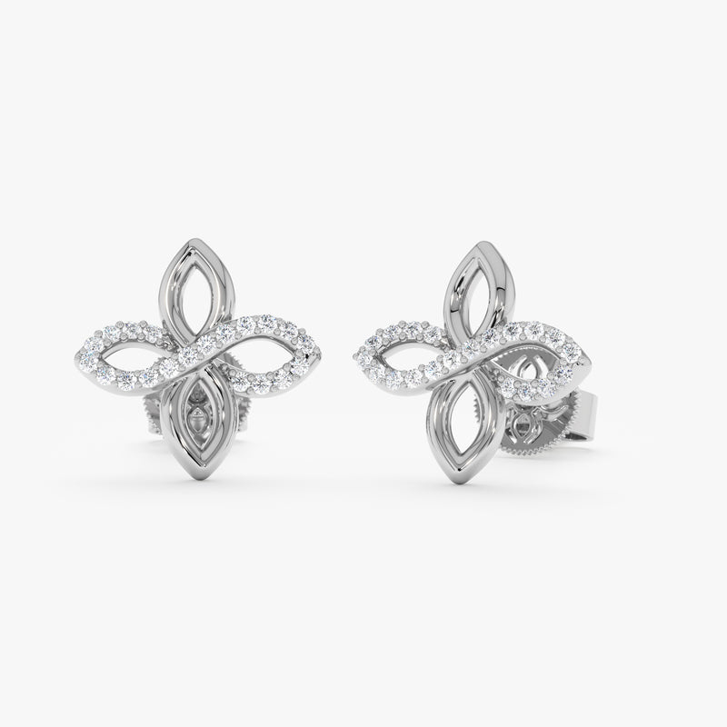 Diamond Four Leaf Clover Studs, Lavinia